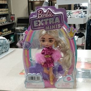 Barbie Extra Minis Doll #8 & Accessories, With Doll Stand New!